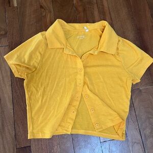 Pacsun Yellow Button-Down Polo Top
